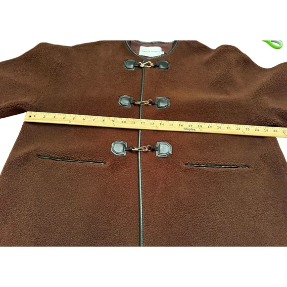 NWT Women's Rebecca Minkoff XL Brown Shearling Toggle Jacket - Picture 10 of 10
